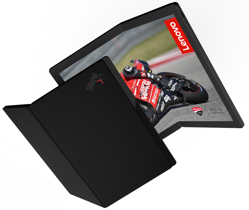 Lenovo's foldable PC, back and front