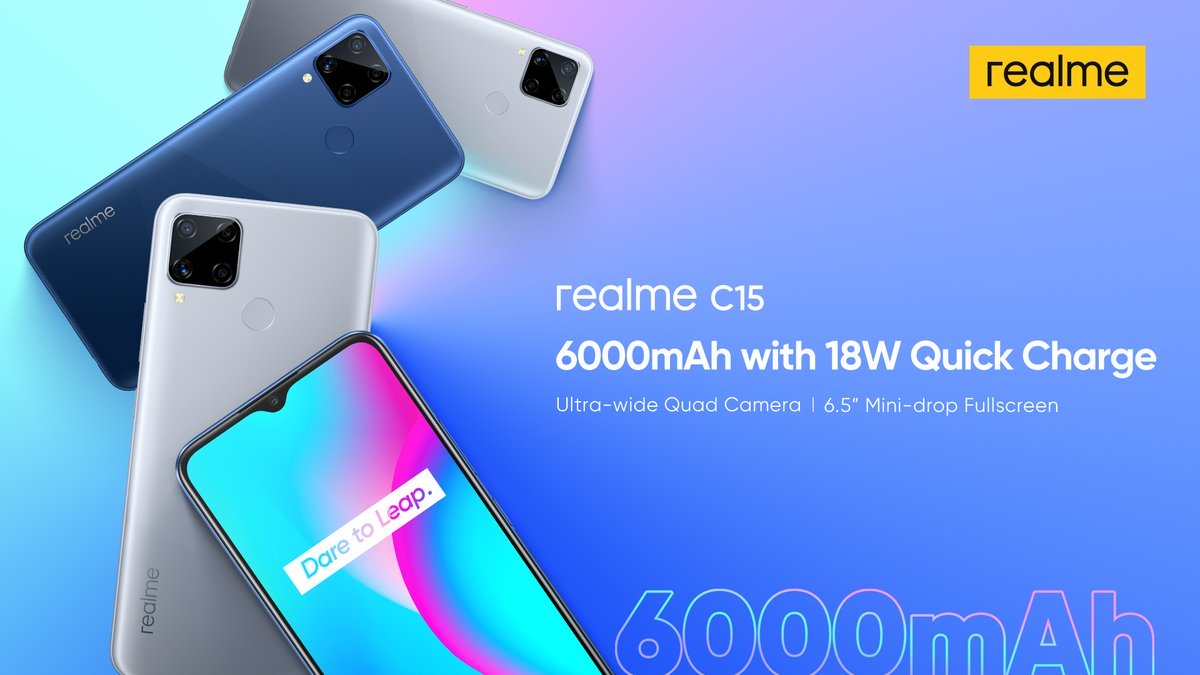 Realme C15 with 13MP quad cameras, 6,000mAh battery and 18W fast …